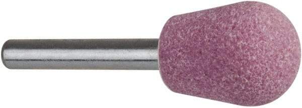 Tru-Maxx - 3/4" Head Diam x 1" Thickness, A23, Inverted Cone Radius End, Aluminum Oxide Mounted Point - Pink, Medium Grade, 60 Grit, 40,300 RPM - Industrial Tool & Supply