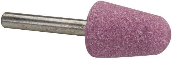 Tru-Maxx - 3/4" Head Diam x 1-1/8" Thickness, A5, Tree End, Aluminum Oxide Mounted Point - Pink, Medium Grade, 60 Grit, 38,550 RPM - Industrial Tool & Supply