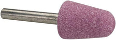 Tru-Maxx - 3/4" Head Diam x 1-1/8" Thickness, A5, Tree End, Aluminum Oxide Mounted Point - Pink, Medium Grade, 60 Grit, 38,550 RPM - Industrial Tool & Supply