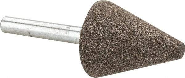 Tru-Maxx - 1" Head Diam x 1-1/4" Thickness, A2, Cone End, Aluminum Oxide Mounted Point - Medium Grade, 60 Grit, 38,200 RPM - Industrial Tool & Supply