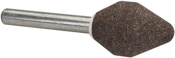 Tru-Maxx - 3/4" Head Diam x 1-1/8" Thickness, A6, Flame End, Aluminum Oxide Mounted Point - Medium Grade, 60 Grit, 39,000 RPM - Industrial Tool & Supply