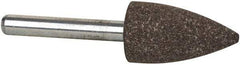 Tru-Maxx - 11/16" Head Diam x 1-1/4" Thickness, A12, Pointed Tree End, Aluminum Oxide Mounted Point - Medium Grade, 60 Grit, 38,050 RPM - Industrial Tool & Supply