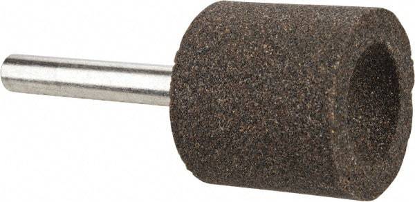 Tru-Maxx - 1" Head Diam x 1" Thickness, A38, Cylinder Cup End, Aluminum Oxide Mounted Point - Medium Grade, 60 Grit, 35,510 RPM - Industrial Tool & Supply