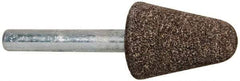 Tru-Maxx - 3/4" Head Diam x 1-1/8" Thickness, A5, Tree End, Aluminum Oxide Mounted Point - Medium Grade, 60 Grit, 38,550 RPM - Industrial Tool & Supply