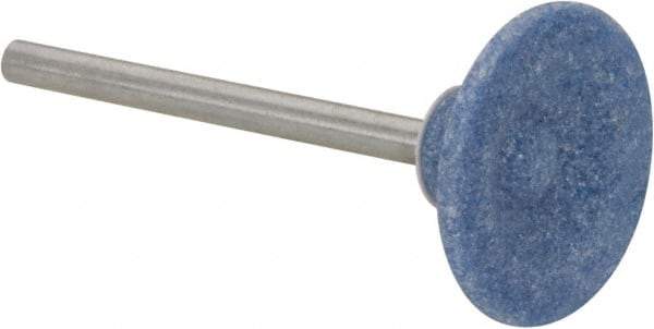 Tru-Maxx - 3/4" Head Diam x 3/16" Thickness, B81, Inverted Cone Cupped End, Aluminum Oxide Mounted Point - Blue, Medium Grade, 60 Grit, 50,930 RPM - Industrial Tool & Supply