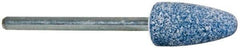 Tru-Maxx - 3/8" Head Diam x 3/4" Thickness, B52, Pointed End, Aluminum Oxide Mounted Point - Blue, Medium Grade, 60 Grit, 64,810 RPM - Industrial Tool & Supply