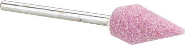 Tru-Maxx - 7/16" Head Diam x 3/4" Thickness, B51, Flame End, Aluminum Oxide Mounted Point - Pink, Medium Grade, 60 Grit, 62,820 RPM - Industrial Tool & Supply