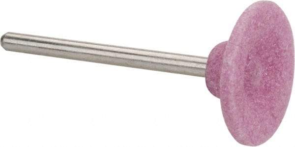 Tru-Maxx - 3/4" Head Diam x 3/16" Thickness, B81, Inverted Cone Cupped End, Aluminum Oxide Mounted Point - Pink, Medium Grade, 60 Grit, 50,930 RPM - Industrial Tool & Supply