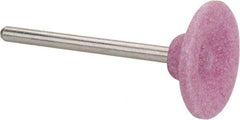 Tru-Maxx - 3/4" Head Diam x 3/16" Thickness, B81, Inverted Cone Cupped End, Aluminum Oxide Mounted Point - Pink, Medium Grade, 60 Grit, 50,930 RPM - Industrial Tool & Supply