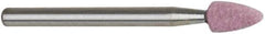 Tru-Maxx - 3/16" Head Diam x 5/16" Thickness, B45, Pointed End, Aluminum Oxide Mounted Point - Pink, Medium Grade, 60 Grit, 79,600 RPM - Industrial Tool & Supply