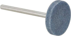 Tru-Maxx - 3/4" Head Diam x 1/8" Thickness, W200, Cylinder End, Aluminum Oxide Mounted Point - Blue, Medium Grade, 60 Grit, 50,930 RPM - Industrial Tool & Supply