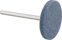 Tru-Maxx - 1" Head Diam x 1/8" Thickness, W215, Cylinder End, Aluminum Oxide Mounted Point - Blue, Medium Grade, 60 Grit, 38,200 RPM - Industrial Tool & Supply