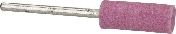 Tru-Maxx - 3/8" Head Diam x 1" Thickness, W178, Cylinder End, Aluminum Oxide Mounted Point - Pink, Medium Grade, 60 Grit, 33,750 RPM - Industrial Tool & Supply