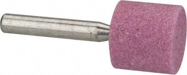 Tru-Maxx - 3/4" Head Diam x 3/4" Thickness, W204, Cylinder End, Aluminum Oxide Mounted Point - Pink, Medium Grade, 60 Grit, 36,510 RPM - Industrial Tool & Supply