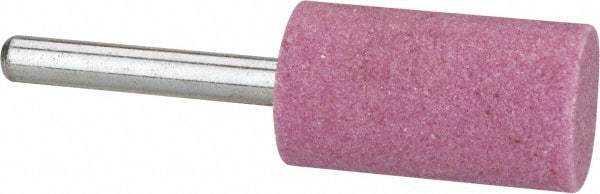 Tru-Maxx - 3/4" Head Diam x 1-1/2" Thickness, W207, Cylinder End, Aluminum Oxide Mounted Point - Pink, Medium Grade, 60 Grit, 24,490 RPM - Industrial Tool & Supply