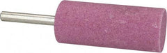 Tru-Maxx - 1" Head Diam x 2-1/2" Thickness, W223, Cylinder End, Aluminum Oxide Mounted Point - Pink, Medium Grade, 60 Grit, 12,370 RPM - Industrial Tool & Supply