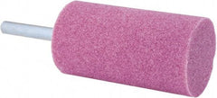Tru-Maxx - 1-1/4" Head Diam x 2-1/2" Thickness, W233, Cylinder End, Aluminum Oxide Mounted Point - Pink, Medium Grade, 60 Grit, 14,250 RPM - Industrial Tool & Supply