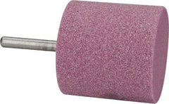 Tru-Maxx - 2" Head Diam x 2" Thickness, W244, Cylinder End, Aluminum Oxide Mounted Point - Pink, Medium Grade, 60 Grit, 11,750 RPM - Industrial Tool & Supply