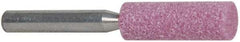 Tru-Maxx - 3/8" Head Diam x 1-1/4" Thickness, W179, Cylinder End, Aluminum Oxide Mounted Point - Pink, Medium Grade, 60 Grit, 33,750 RPM - Industrial Tool & Supply