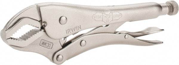 Irwin - 10" OAL Curved Jaw Locking Pliers - 3/4" Jaw Width, 2-1/4" Jaw Depth, 1-7/8" Jaw Opening, Standard Handle - Industrial Tool & Supply