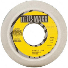 Tru-Maxx - 4" Diam, 1-1/4" Hole Size, 1-1/2" Overall Thickness, 46 Grit, Type 11 Tool & Cutter Grinding Wheel - Coarse Grade, Aluminum Oxide, J Hardness, 5,730 RPM - Industrial Tool & Supply