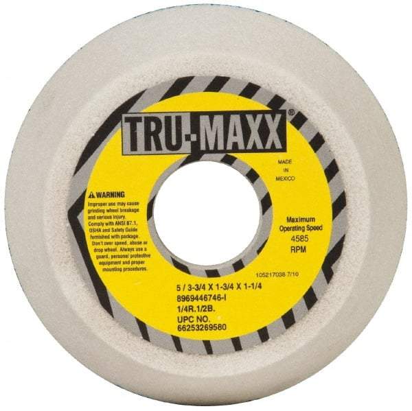 Tru-Maxx - 5" Diam, 1-3/4" Hole Size, 1-3/4" Overall Thickness, 46 Grit, Type 11 Tool & Cutter Grinding Wheel - Coarse Grade, Aluminum Oxide, I Hardness, 4,585 RPM - Industrial Tool & Supply
