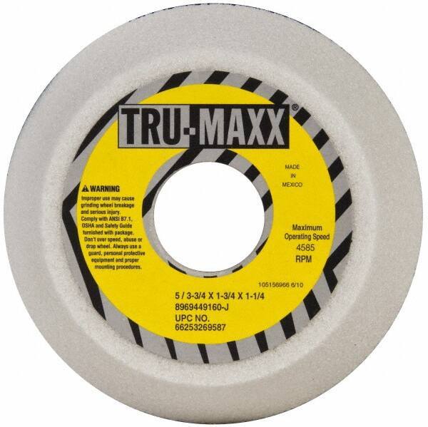 Tru-Maxx - 5" Diam, 1-3/4" Hole Size, 1-3/4" Overall Thickness, 60 Grit, Type 11 Tool & Cutter Grinding Wheel - Medium Grade, Aluminum Oxide, J Hardness, 4,585 RPM - Industrial Tool & Supply