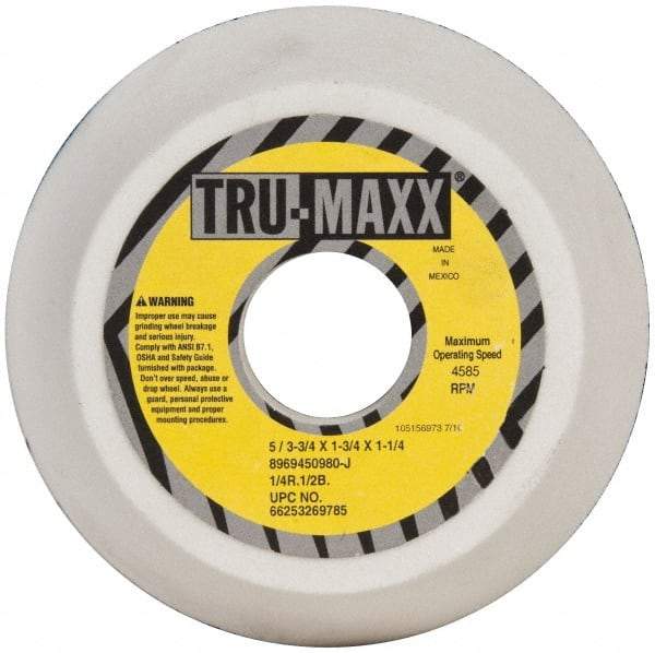 Tru-Maxx - 5" Diam, 1-3/4" Hole Size, 1-3/4" Overall Thickness, 80 Grit, Type 11 Tool & Cutter Grinding Wheel - Medium Grade, Aluminum Oxide, J Hardness, 4,585 RPM - Industrial Tool & Supply