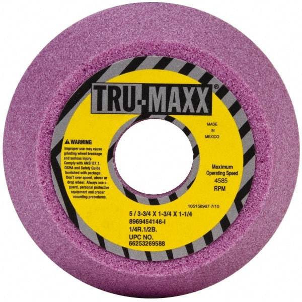 Tru-Maxx - 5" Diam, 1-1/4" Hole Size, 1-3/4" Overall Thickness, 46 Grit, Type 11 Tool & Cutter Grinding Wheel - Coarse Grade, Aluminum Oxide, I Hardness, 4,585 RPM - Industrial Tool & Supply