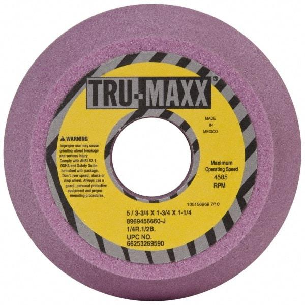 Tru-Maxx - 5" Diam, 1-1/4" Hole Size, 1-3/4" Overall Thickness, 60 Grit, Type 11 Tool & Cutter Grinding Wheel - Medium Grade, Aluminum Oxide, J Hardness, 4,585 RPM - Industrial Tool & Supply
