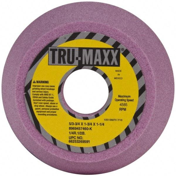 Tru-Maxx - 5" Diam, 1-1/4" Hole Size, 1-3/4" Overall Thickness, 60 Grit, Type 11 Tool & Cutter Grinding Wheel - Medium Grade, Aluminum Oxide, K Hardness, 4,585 RPM - Industrial Tool & Supply
