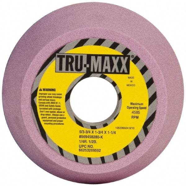 Tru-Maxx - 5" Diam, 1-1/4" Hole Size, 1-3/4" Overall Thickness, 80 Grit, Type 11 Tool & Cutter Grinding Wheel - Medium Grade, Aluminum Oxide, K Hardness, 4,585 RPM - Industrial Tool & Supply