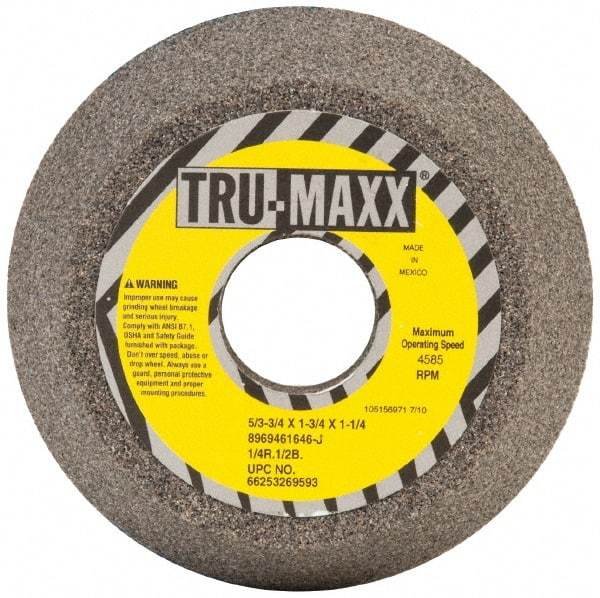 Tru-Maxx - 5" Diam, 1-1/4" Hole Size, 1-3/4" Overall Thickness, 46 Grit, Type 11 Tool & Cutter Grinding Wheel - Coarse Grade, Aluminum Oxide, J Hardness, 4,585 RPM - Industrial Tool & Supply