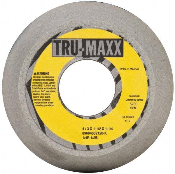 Tru-Maxx - 4" Diam, 1-1/4" Hole Size, 1-1/2" Overall Thickness, 120 Grit, Type 11 Tool & Cutter Grinding Wheel - Fine Grade, Aluminum Oxide, K Hardness, 5,730 RPM - Industrial Tool & Supply