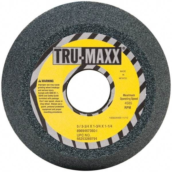 Tru-Maxx - 5" Diam, 1-1/4" Hole Size, 1-3/4" Overall Thickness, 60 Grit, Type 11 Tool & Cutter Grinding Wheel - Medium Grade, Aluminum Oxide, I Hardness, 4,585 RPM - Industrial Tool & Supply
