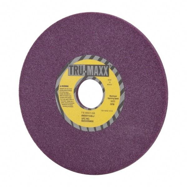 Tru-Maxx - 7" Diam x 1-1/4" Hole x 1/4" Thick, J Hardness, 46 Grit Surface Grinding Wheel - Aluminum Oxide, Type 1, Coarse Grade, 3,600 Max RPM, No Recess - Industrial Tool & Supply