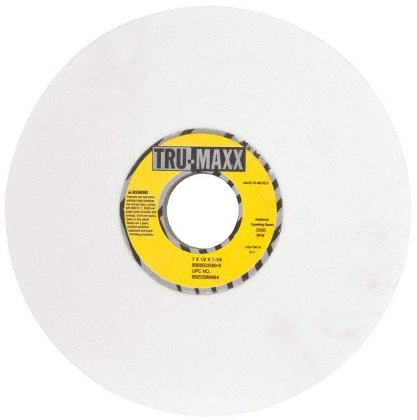 Tru-Maxx - 7" Diam, 1-1/4" Hole Size, 1/2" Overall Thickness, 80 Grit, Type 12 Tool & Cutter Grinding Wheel - Medium Grade, Aluminum Oxide, K Hardness, 3,600 RPM - Industrial Tool & Supply