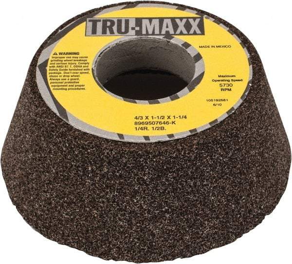 Tru-Maxx - 4" Diam, 1-1/4" Hole Size, 1-1/2" Overall Thickness, 46 Grit, Type 11 Tool & Cutter Grinding Wheel - Coarse Grade, Aluminum Oxide, K Hardness, 5,730 RPM - Industrial Tool & Supply