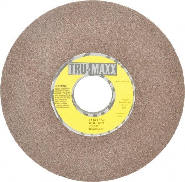 Tru-Maxx - 6" Diam, 1-1/4" Hole Size, 1/2" Overall Thickness, 80 Grit, Type 12 Tool & Cutter Grinding Wheel - Medium Grade, Aluminum Oxide, K Hardness, 4,140 RPM - Industrial Tool & Supply
