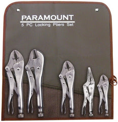 Paramount - 5 Piece Locking Plier Set - Industrial Tool & Supply