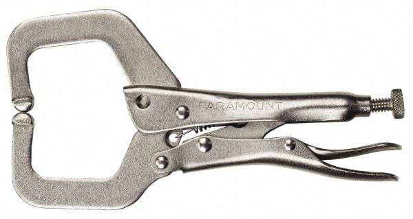 Paramount - 11" OAL C-Clamp Locking Pliers - 2-5/8" Jaw Depth, 3-3/8" Jaw Opening, Standard Handle - Industrial Tool & Supply