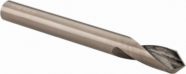 Accupro - 1/4" Body Diam, 90°, 2-1/2" OAL, Solid Carbide Spotting Drill - Industrial Tool & Supply