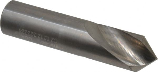 Accupro - 7/8" Body Diam, 90°, 4" OAL, Solid Carbide Spotting Drill - Industrial Tool & Supply