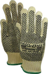 PRO-SAFE - Size M (8), ANSI Cut Lvl 4, PVC Coated Cut Resistant Gloves - Fully Coated Coated, ATA/Cotton Lining, Knit Wrist, Yellow/Black, Paired - Industrial Tool & Supply