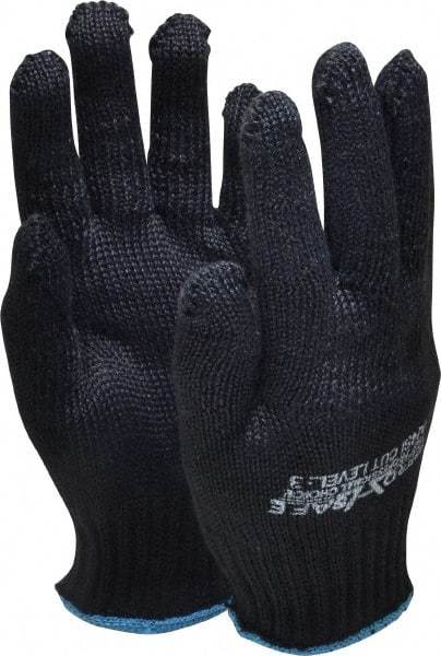 PRO-SAFE - Size S (7), ANSI Cut Lvl 3, Kevlar Cut Resistant Gloves - Knit Wrist, Black, Paired - Industrial Tool & Supply