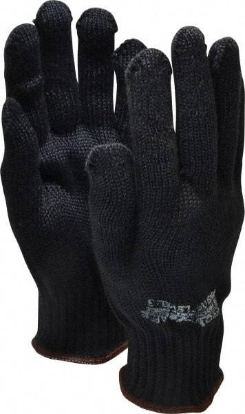 PRO-SAFE - Size L (9), ANSI Cut Lvl 3, Kevlar Cut Resistant Gloves - Knit Wrist, Black, Paired - Industrial Tool & Supply