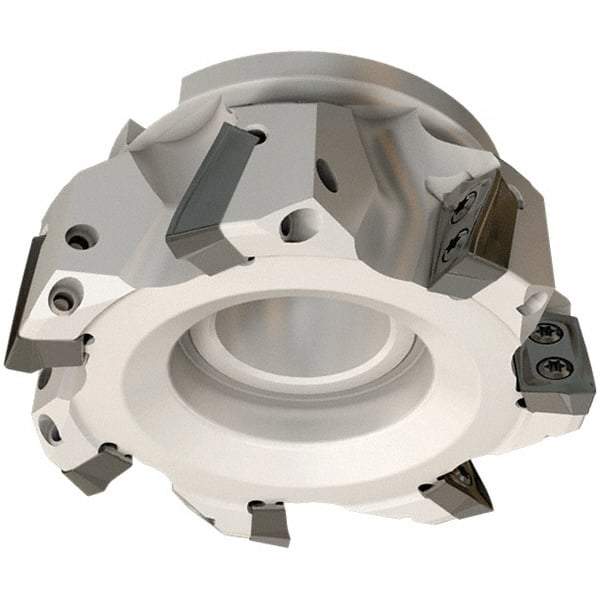 Iscar - 3 Inserts, 50mm Cut Diam, 22mm Arbor Diam, 21mm Max Depth of Cut, Indexable Square-Shoulder Face Mill - 0/90° Lead Angle, 50mm High, HP AD.. 2207 Insert Compatibility, Through Coolant, Series Heliplus - Industrial Tool & Supply