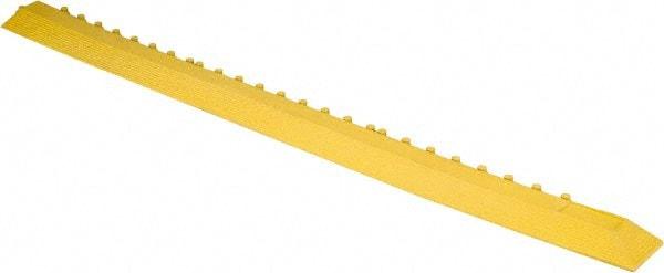 PRO-SAFE - 3.25' Long x 0.25' Wide, Anti-Fatigue Modular Matting Ramp Edge - Male, Yellow, Series Pro-Safe - Industrial Tool & Supply