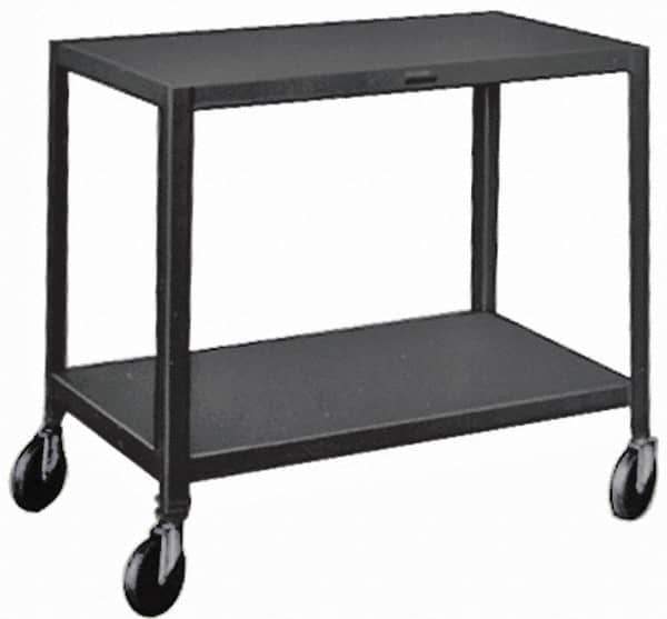 Made in USA - 500 Lb Capacity, 24" Wide x 36" Long x 34-1/2" High Service Cart - 2 Shelf, Steel, Swivel Casters - Industrial Tool & Supply