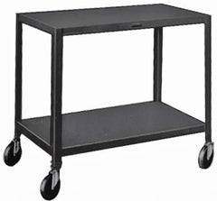 Made in USA - 500 Lb Capacity, 24" Wide x 36" Long x 34-1/2" High Service Cart - 2 Shelf, Steel, Swivel Casters - Industrial Tool & Supply